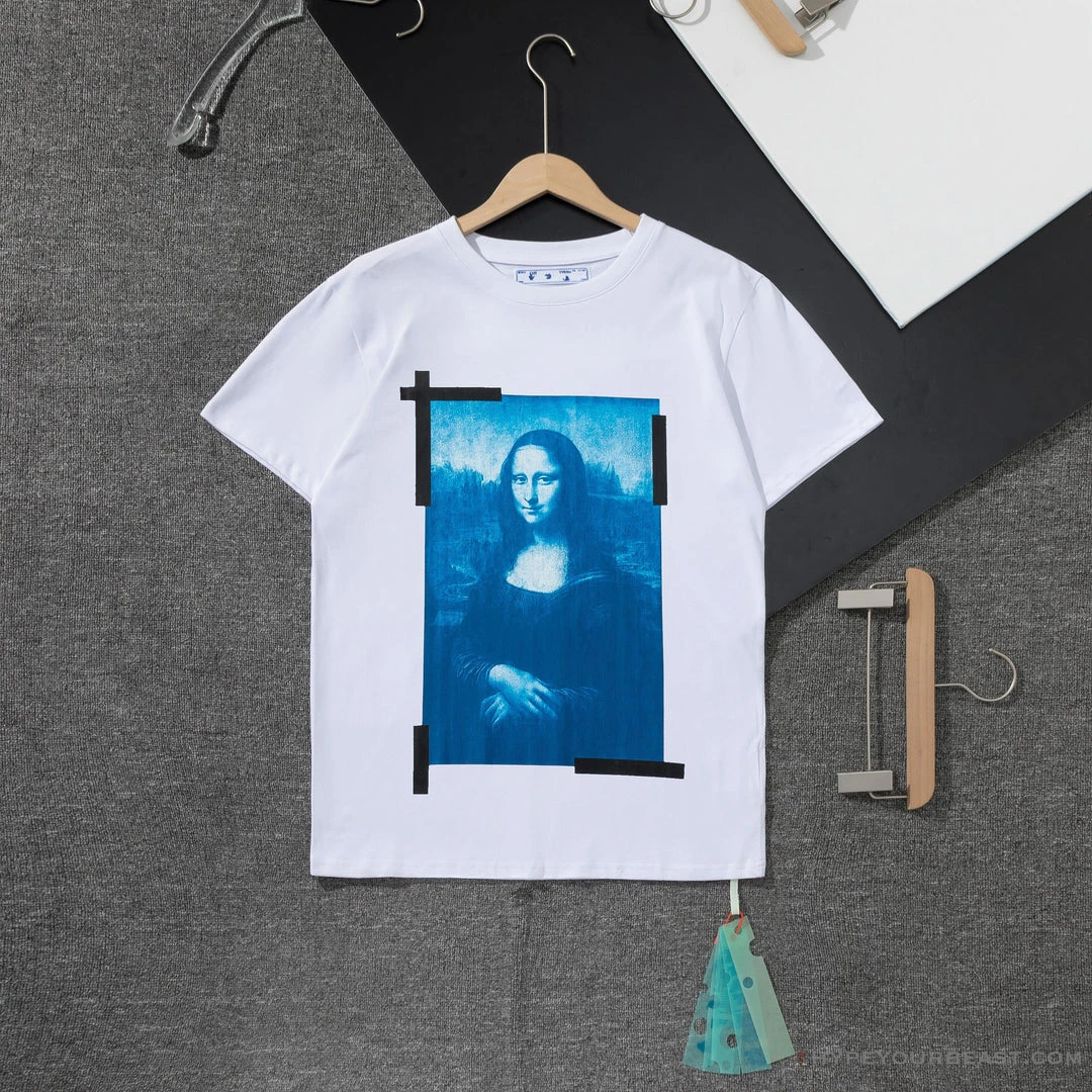 Hypeyourbeast OFF-WHITE Classic Mona Lisa Print Tee Shirt 'WHITE' T-Shirts 1 Hypeyourbeast OFF-WHITE Classic Mona Lisa Print Tee Shirt 'WHITE' T-Shirts