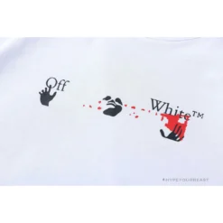 Hypeyourbeast OFF-WHITE Acrylic Hand-Painted Graffiti Pattern Tee Shirt 'WHITE' 12 Hypeyourbeast OFF-WHITE Acrylic Hand-Painted Graffiti Pattern Tee Shirt 'WHITE'