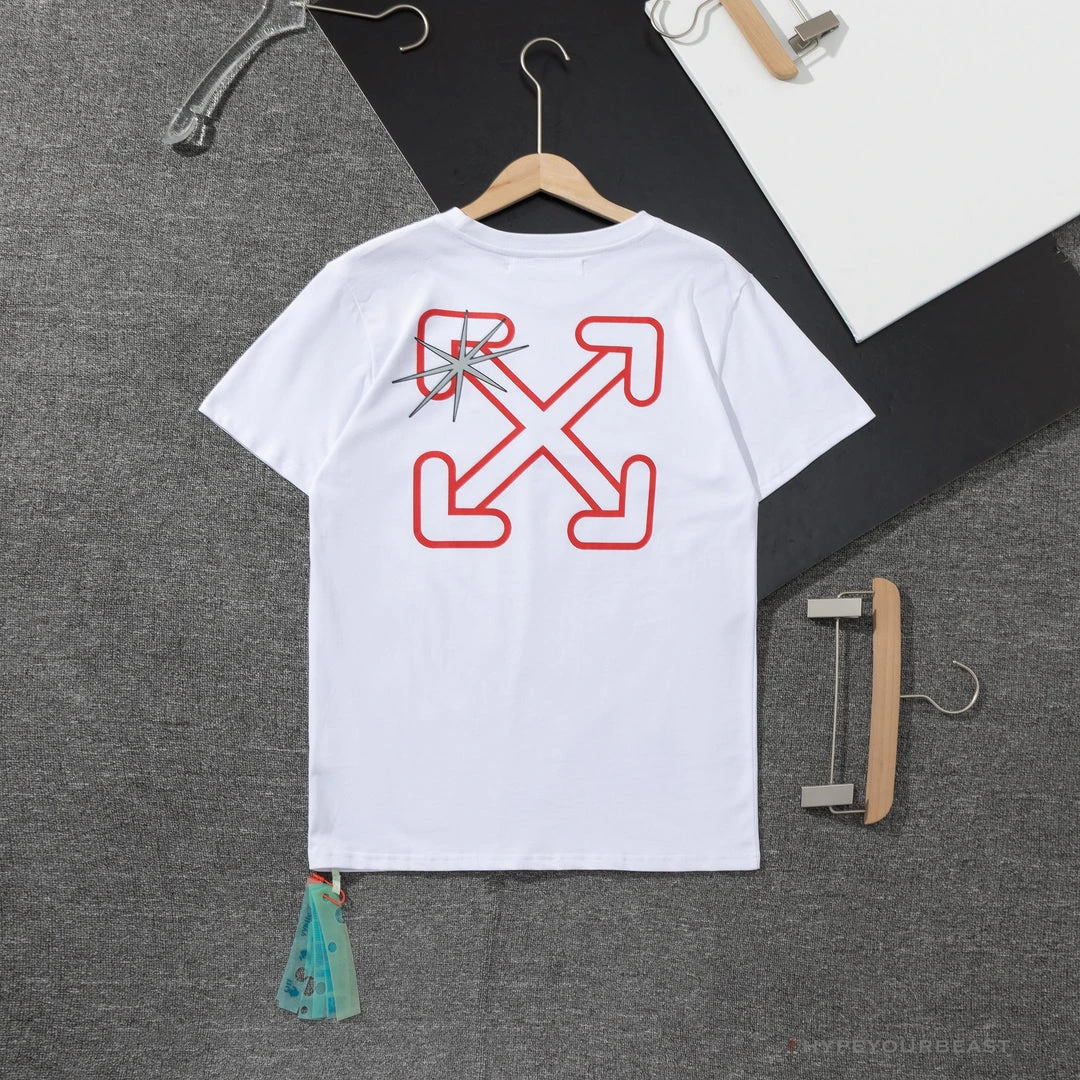 Hypeyourbeast OFF-WHITE Red Flash Cross Arrow Tee Shirt 'WHITE' T-Shirts 2 Hypeyourbeast OFF-WHITE Red Flash Cross Arrow Tee Shirt 'WHITE' T-Shirts