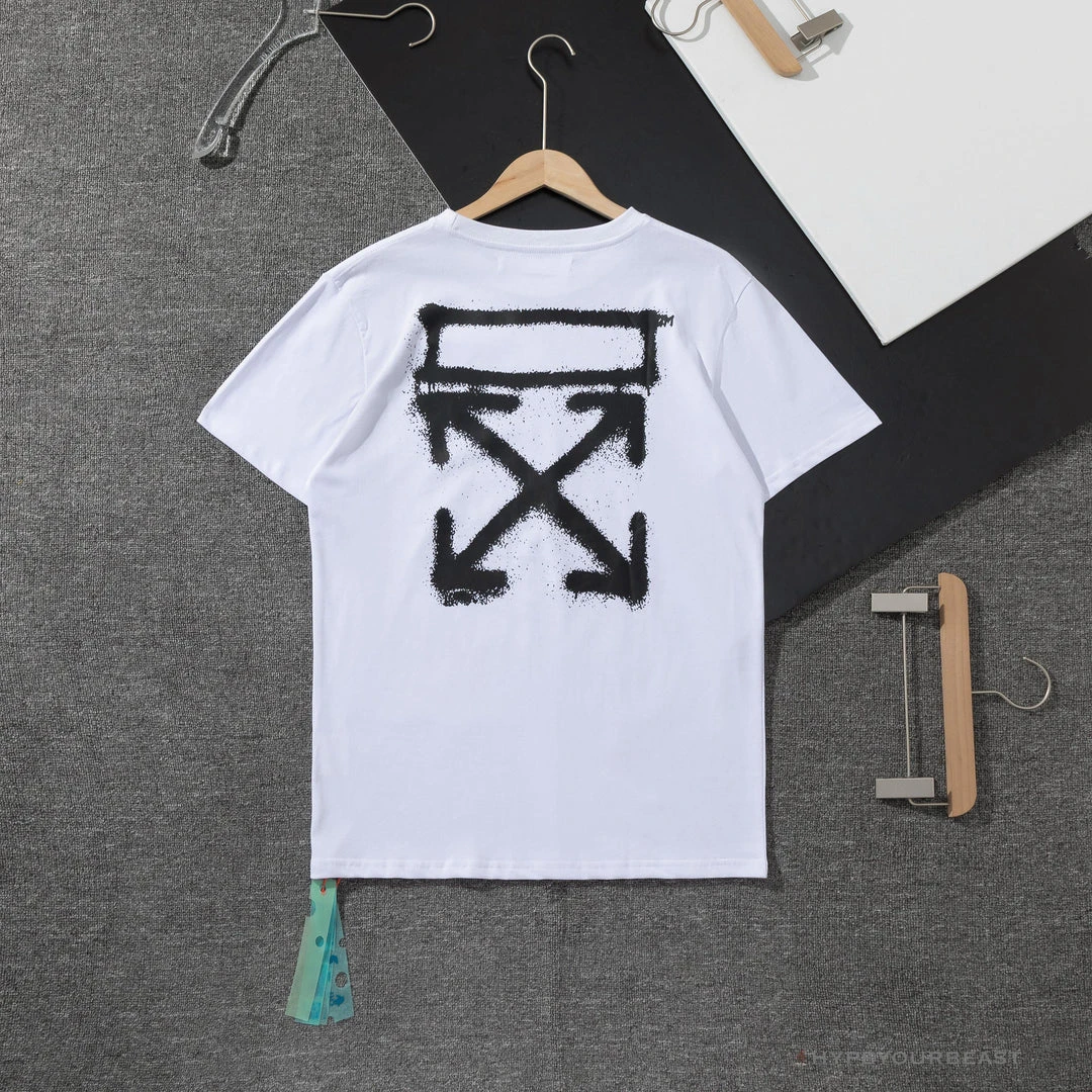 Hypeyourbeast OFF-WHITE Spray Paint Arrow Tee Shirt 'WHITE' 2 Hypeyourbeast OFF-WHITE Spray Paint Arrow Tee Shirt 'WHITE'
