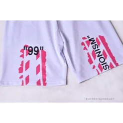 Hypeyourbeast OFF-WHITE 99 X Pink Arrow Shorts 'WHITE' Pants 19 Hypeyourbeast OFF-WHITE 99 X Pink Arrow Shorts 'WHITE' Pants