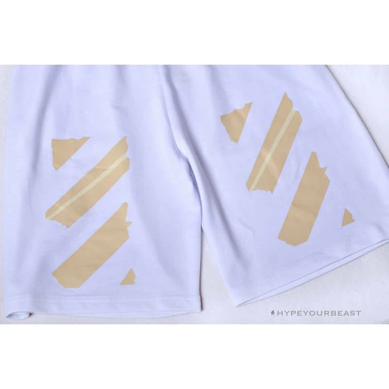 Hypeyourbeast Pants OFF-WHITE Explosive Strip Basic Arrow Shorts 'WHITE' 6 Hypeyourbeast Pants OFF-WHITE Explosive Strip Basic Arrow Shorts 'WHITE'