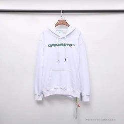 Hypeyourbeast OFF-WHITE Hand-Painted Utility Pole Worker Hoodie 'WHITE'