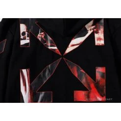 Hypeyourbeast OFF-WHITE Skull And Writing Hoodie 'BLACK' Hoodies & Jackets