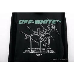 Hypeyourbeast Hoodies & Jackets OFF-WHITE Hand-Painted Utility Pole Worker Hoodie 'BLACK'