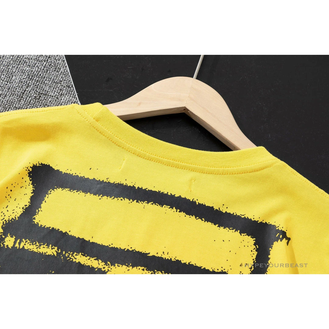 Hypeyourbeast OFF-WHITE Spray Paint Arrow Tee Shirt 'YELLOW' 4 Hypeyourbeast OFF-WHITE Spray Paint Arrow Tee Shirt 'YELLOW'