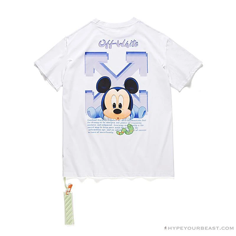 Hypeyourbeast OFF-WHITE Disney Spring X Summer Mickey Arrow Tee Shirt 'WHITE' 2 Hypeyourbeast OFF-WHITE Disney Spring X Summer Mickey Arrow Tee Shirt 'WHITE'