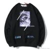Hypeyourbeast OFF-WHITE Classic Wave Oil Painting Cotton Terry Long Sleeve Shirt 'BLACK' Shirts