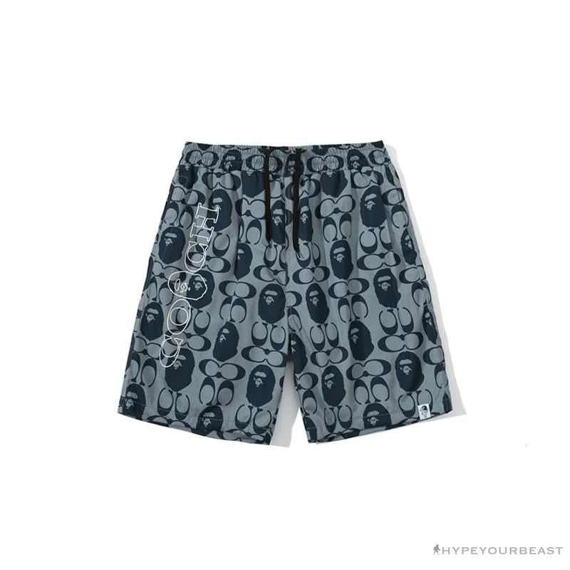 Hypeyourbeast BAPE X COACH Co-Branded Grey-Blue Shorts Clothes 1 Hypeyourbeast BAPE X COACH Co-Branded Grey-Blue Shorts Clothes