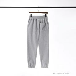 Hypeyourbeast Clothes BAPE Classic Ape Head Embroidered Standard Cotton Terry Pants 'LIGHT GREY'