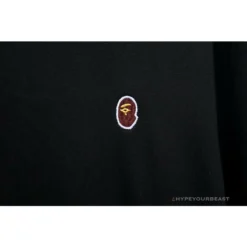 Hypeyourbeast Clothes BAPE Classic Ape Head Embroidered Long Sleeve Shirt 'BLACK'