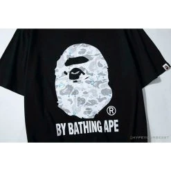 Hypeyourbeast Clothes BAPE Starry Sky Camouflage Luminous Great Ape Man Head Tee Shirt 'BLACK'