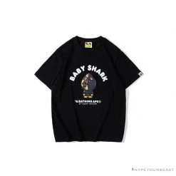 Hypeyourbeast Clothes BAPE Baby Shark Red Shark Tee Shirt 'BLACK'