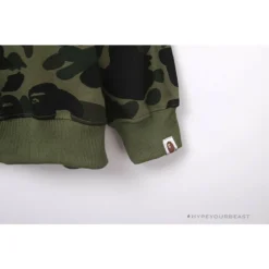 Hypeyourbeast Clothes BAPE Classic Ape Head Embroidered Camouflage Long Sleeve Shirt 'GREEN'