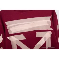 Hypeyourbeast OFF-WHITE Rubber Strip Arrow Hoodie 'WINE RED'