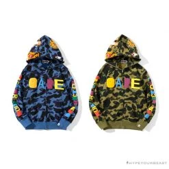 Hypeyourbeast BAPE X Readymade Tiger Head Foam Camouflage Hoodie 'BLUE' Clothes