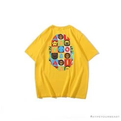Hypeyourbeast BAPE Baby Milo Color Square Ape Head Tee Shirt 'YELLOW' Clothes