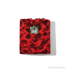 Hypeyourbeast Clothes BAPE Camo Hoodie Shark Head 'RED'