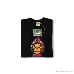 Hypeyourbeast BAPE Baby Milo Red Shark Hat Little Monkey Tee Shirt 'BLACK'