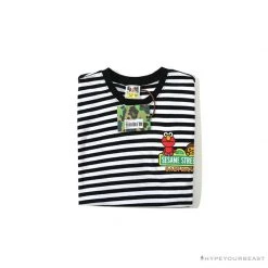 Hypeyourbeast Clothes BAPE Baby Milo Sesame Street Striped Tee Shirt 'BLACK'