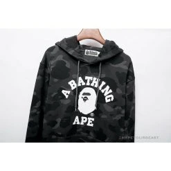 Hypeyourbeast BAPE X Bathing Ape Head Camouflage Hoodie 'GREY'
