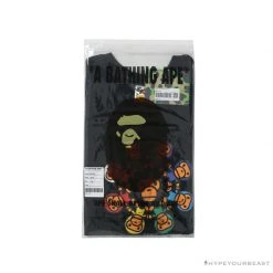 Hypeyourbeast BAPE Baby Milo Ring Colorful Kaleidoscope Tee Shirt 'BLACK' Clothes