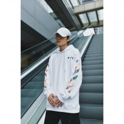 HypeYourBeast Off White Hoodie Embroidered White