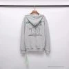Hypeyourbeast Hoodies & Jackets OFF-WHITE Hand-Painted Utility Pole Worker Hoodie 'GREY'
