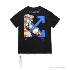 Hypeyourbeast OFF-WHITE Summer Donald Duck Print Tee Shirt 'BLACK'