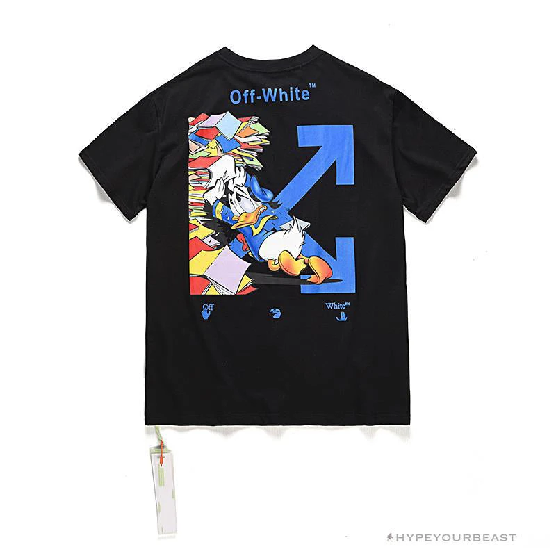 Hypeyourbeast OFF-WHITE Summer Donald Duck Print Tee Shirt 'BLACK' 2 Hypeyourbeast OFF-WHITE Summer Donald Duck Print Tee Shirt 'BLACK'