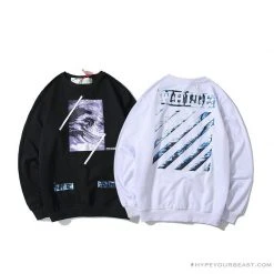 Hypeyourbeast OFF-WHITE Classic Wave Oil Painting Cotton Terry Long Sleeve Shirt 'BLACK' Shirts 25 Hypeyourbeast OFF-WHITE Classic Wave Oil Painting Cotton Terry Long Sleeve Shirt 'BLACK' Shirts