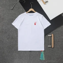 Hypeyourbeast OFF-WHITE Red Flash Cross Arrow Tee Shirt 'WHITE' T-Shirts