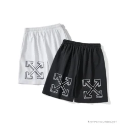 Hypeyourbeast Pants OFF-WHITE Dimensional Sketch Shorts 'BLACK'