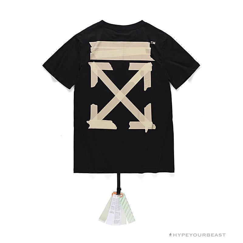 Hypeyourbeast OFF-WHITE Explosive Strip Basic Arrow Tee Shirt 'BLACK' 2 Hypeyourbeast OFF-WHITE Explosive Strip Basic Arrow Tee Shirt 'BLACK'