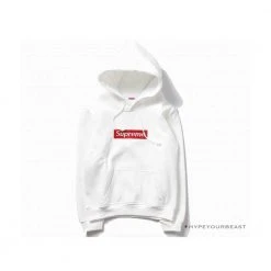 Hypeyourbeast Supreme Box Logo Hoodie White Red
