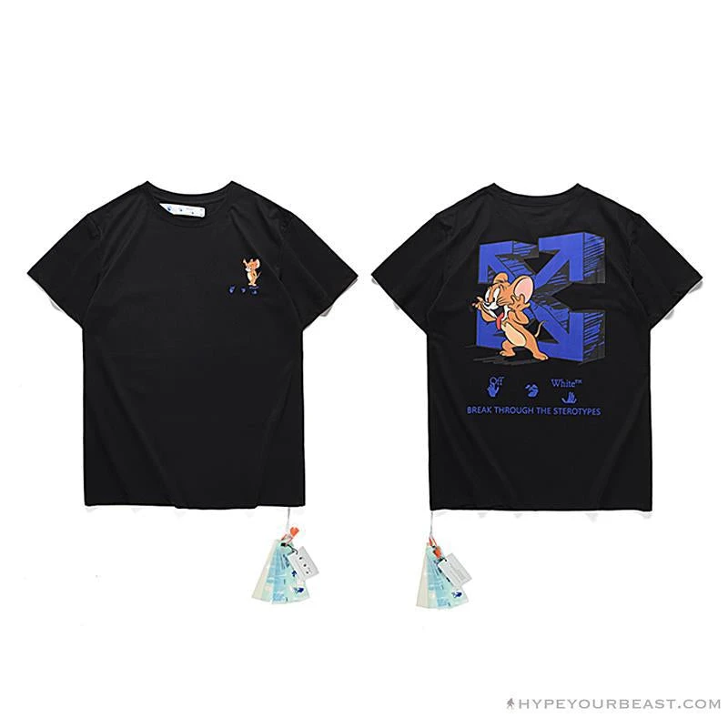 Hypeyourbeast T-Shirts OFF-WHITE Classic Animated Tom And Jerry Arrow Tee Shirt 'BLACK' 13 Hypeyourbeast T-Shirts OFF-WHITE Classic Animated Tom And Jerry Arrow Tee Shirt 'BLACK'