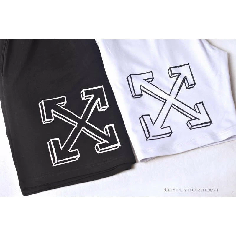 Hypeyourbeast OFF-WHITE Dimensional Sketch Shorts 'WHITE' Pants 9 Hypeyourbeast OFF-WHITE Dimensional Sketch Shorts 'WHITE' Pants