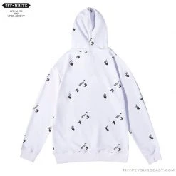 Hypeyourbeast OFF-WHITE Classic Print Hoodie 'WHITE' Hoodies & Jackets