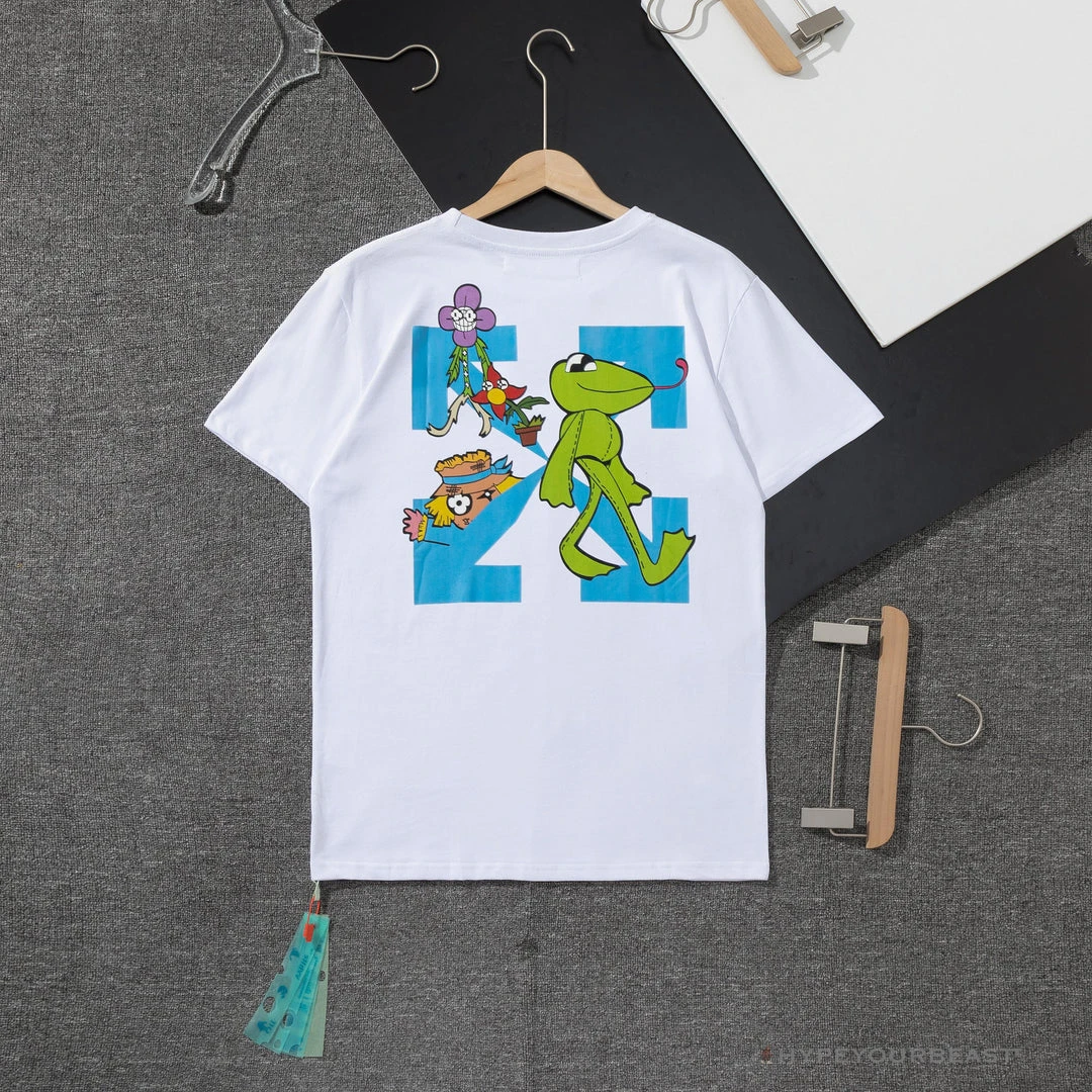 Hypeyourbeast T-Shirts OFF-WHITE Floral And Frog Pattern Tee Shirt 'WHITE' 3 Hypeyourbeast T-Shirts OFF-WHITE Floral And Frog Pattern Tee Shirt 'WHITE'