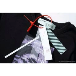 Hypeyourbeast OFF-WHITE Classic Wave Oil Painting Cotton Terry Long Sleeve Shirt 'BLACK' Shirts 16 Hypeyourbeast OFF-WHITE Classic Wave Oil Painting Cotton Terry Long Sleeve Shirt 'BLACK' Shirts