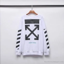 Hypeyourbeast OFF-WHITE Classic Basic Cotton Terry Long Sleeve Shirt 'WHITE'