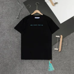 Hypeyourbeast T-Shirts OFF-WHITE Light Blue Marker Draw Pattern Tee Shirt 'BLACK'