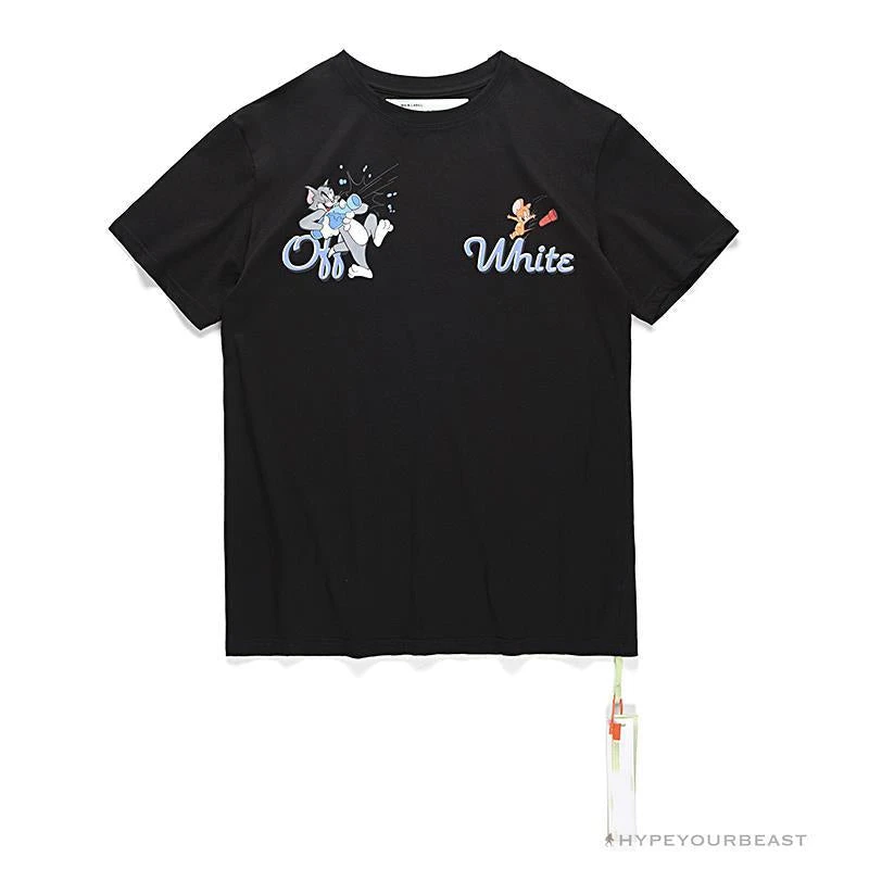 Hypeyourbeast OFF-WHITE Summer Tom And Jerry Print Tee Shirt 'BLACK' T-Shirts 1 Hypeyourbeast OFF-WHITE Summer Tom And Jerry Print Tee Shirt 'BLACK' T-Shirts