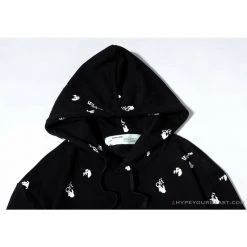 Hypeyourbeast OFF-WHITE Classic Print Hoodie 'BLACK' Hoodies & Jackets