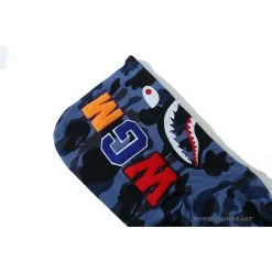 Hypeyourbeast Clothes BAPE Camo Hoodie Shark Head 'NAVY BLUE'