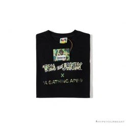 Hypeyourbeast Clothes BAPE Little Ape Head Tom And Jerry Chase Tee Shirt 'BLACK'