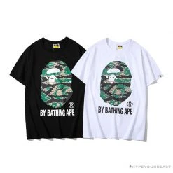 Hypeyourbeast BAPE Tiger Pattern Camouflage Ape Initials Tee Shirt 'BLACK' Clothes