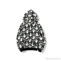 Hypeyourbeast Clothes BAPE X COACH Co-Branded Black-White Hoodie