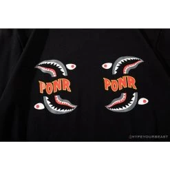 Hypeyourbeast BAPE Shark Head PONR Tee Shirt 'BLACK' Clothes