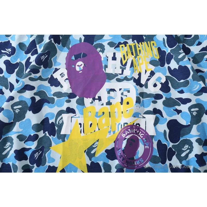 Hypeyourbeast BAPE Ape Head Star Camouflage Shading Tee Shirt 'BLUE' 4 Hypeyourbeast BAPE Ape Head Star Camouflage Shading Tee Shirt 'BLUE'
